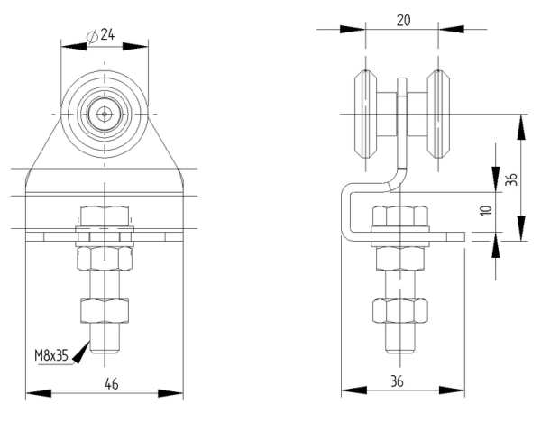 Zweirädriger 33x34 Rollenapparat mit Kugellage Zn, profi